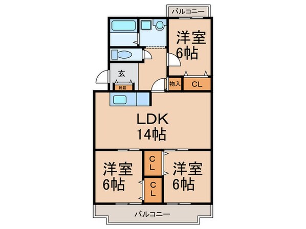 大熊レジデンスの物件間取画像